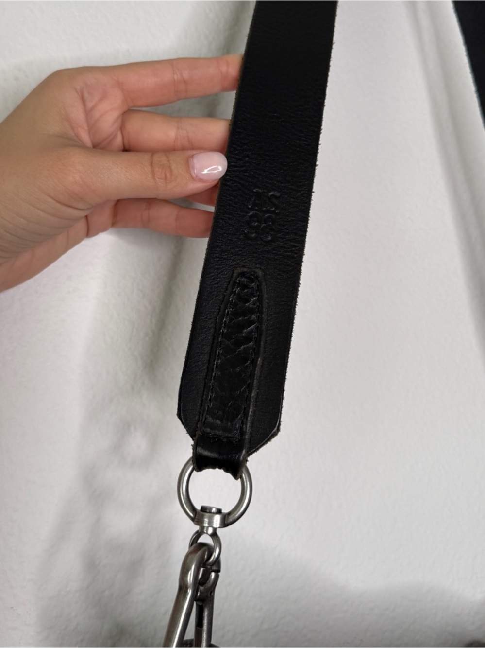 A.S.98 Studded Leather Bucket Bag Gray Brown Distressed Zipper Compartment - Picture 9 of 15